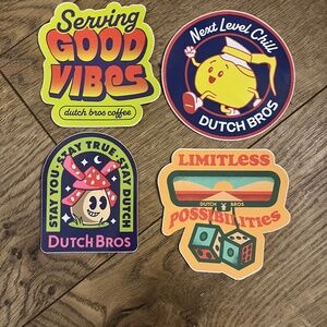Dutch bros sticker bundle set of 4